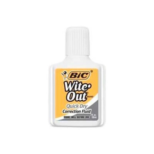 Bic Bic Wite-Out Quick Dry Correction Fluid, Foam Applicator, 20 ml, White, 1 Pack WOFQDP1WHI
